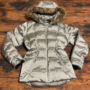 Spider Silver Puffer with Hoodie